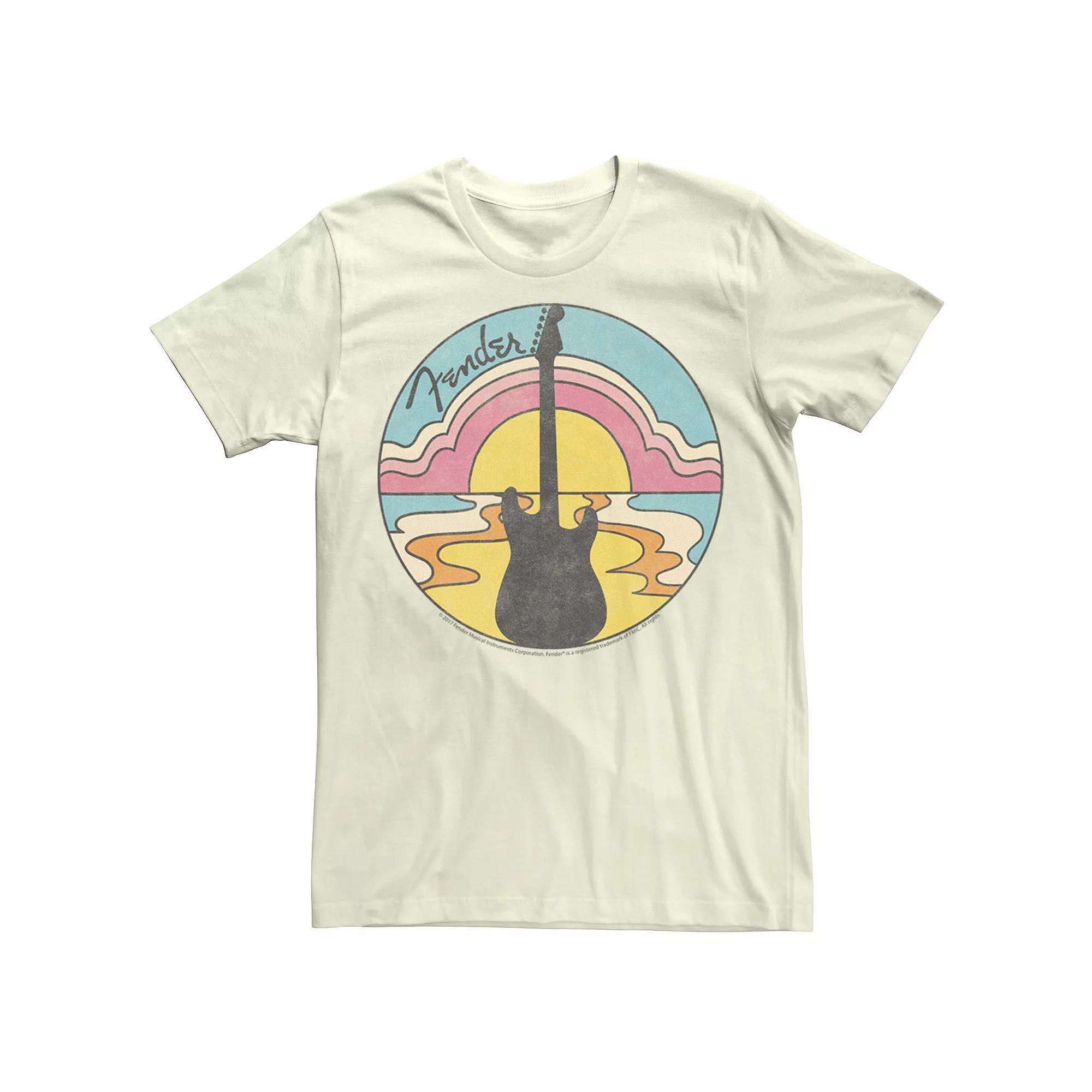 Men's Fender Groovy Sunset Logo Graphic Tee, Size: XXL, Athletic Grey Product Image