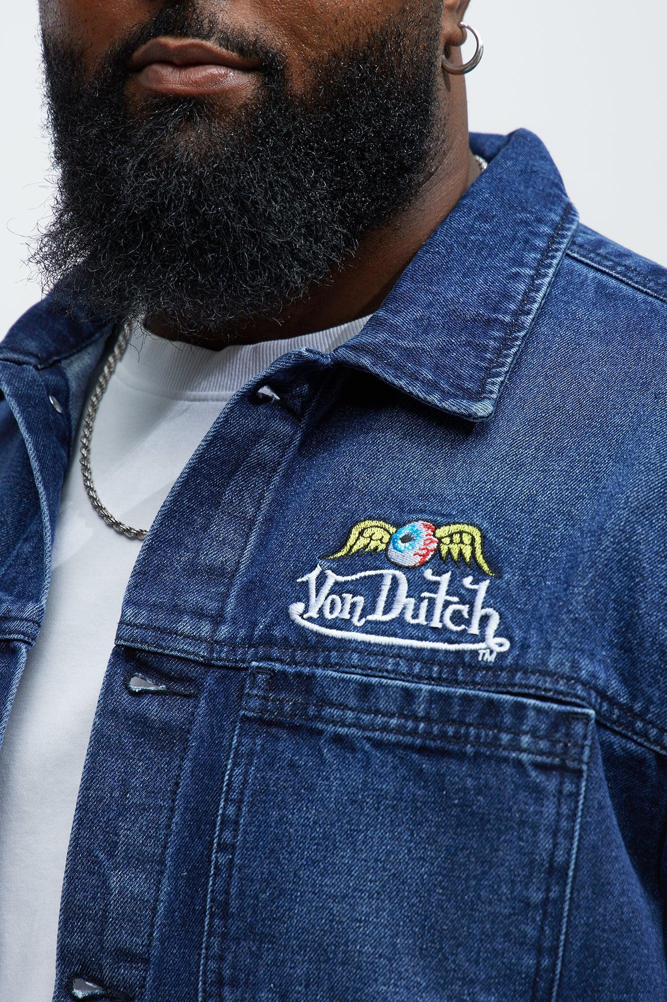Von Dutch Patchwork Denim Jacket - Navy Product Image