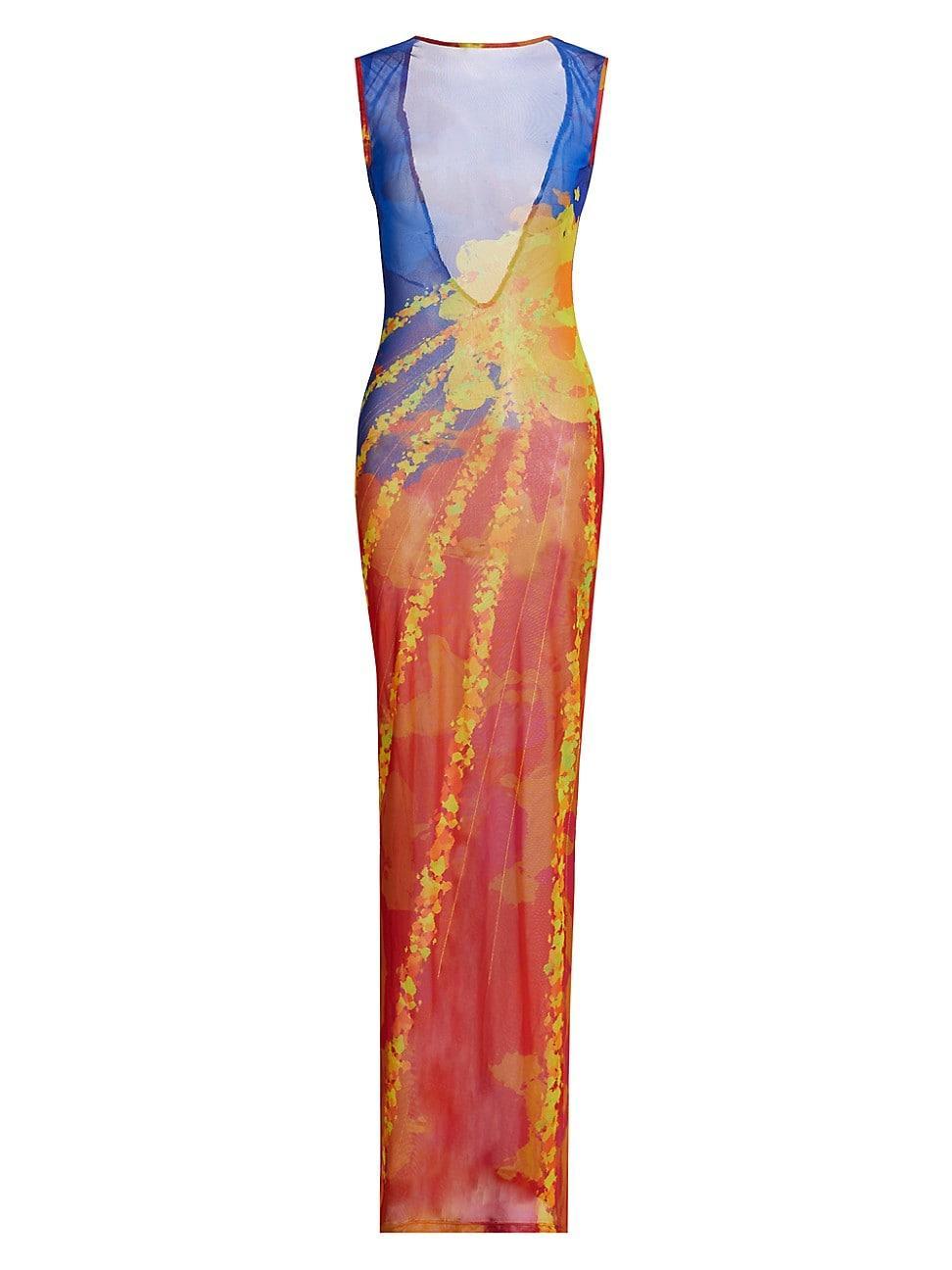 Womens Sun Records Sunray Powermesh Long-Sleeve Maxi Dress Product Image