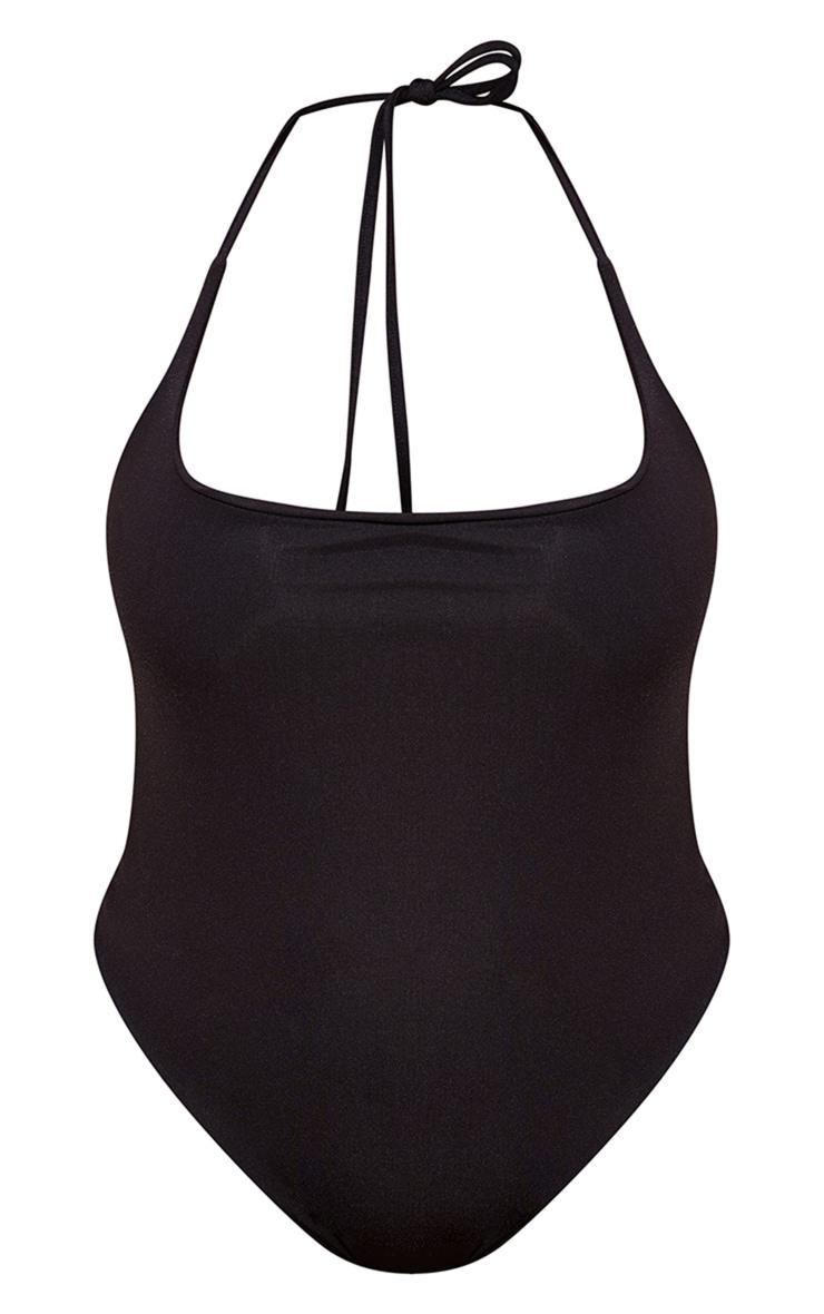 Plus Black Tie Back Swimsuit Product Image