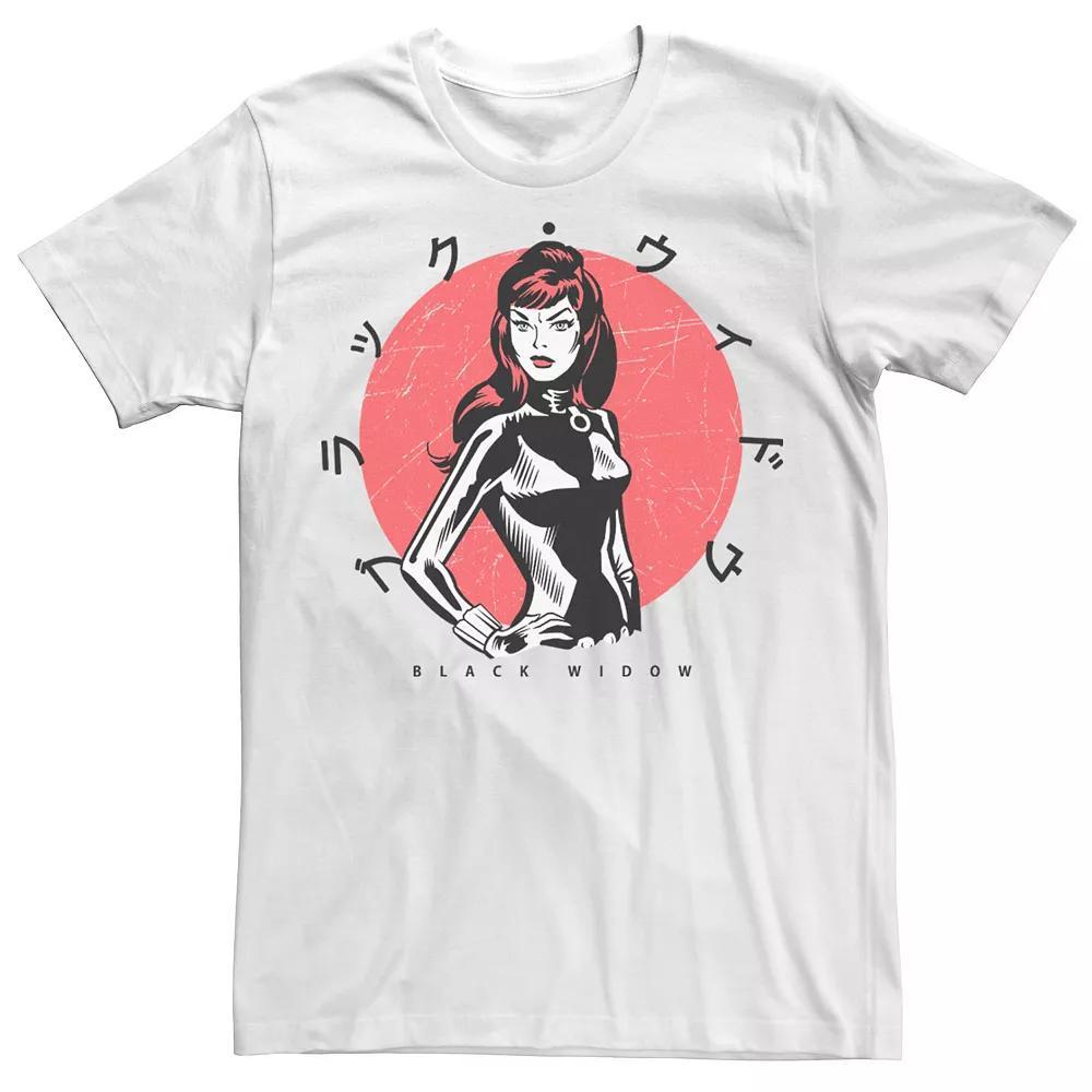 Men's Marvel Black Widow Kanji Portrait Graphic Tee, Size: XL, White Product Image