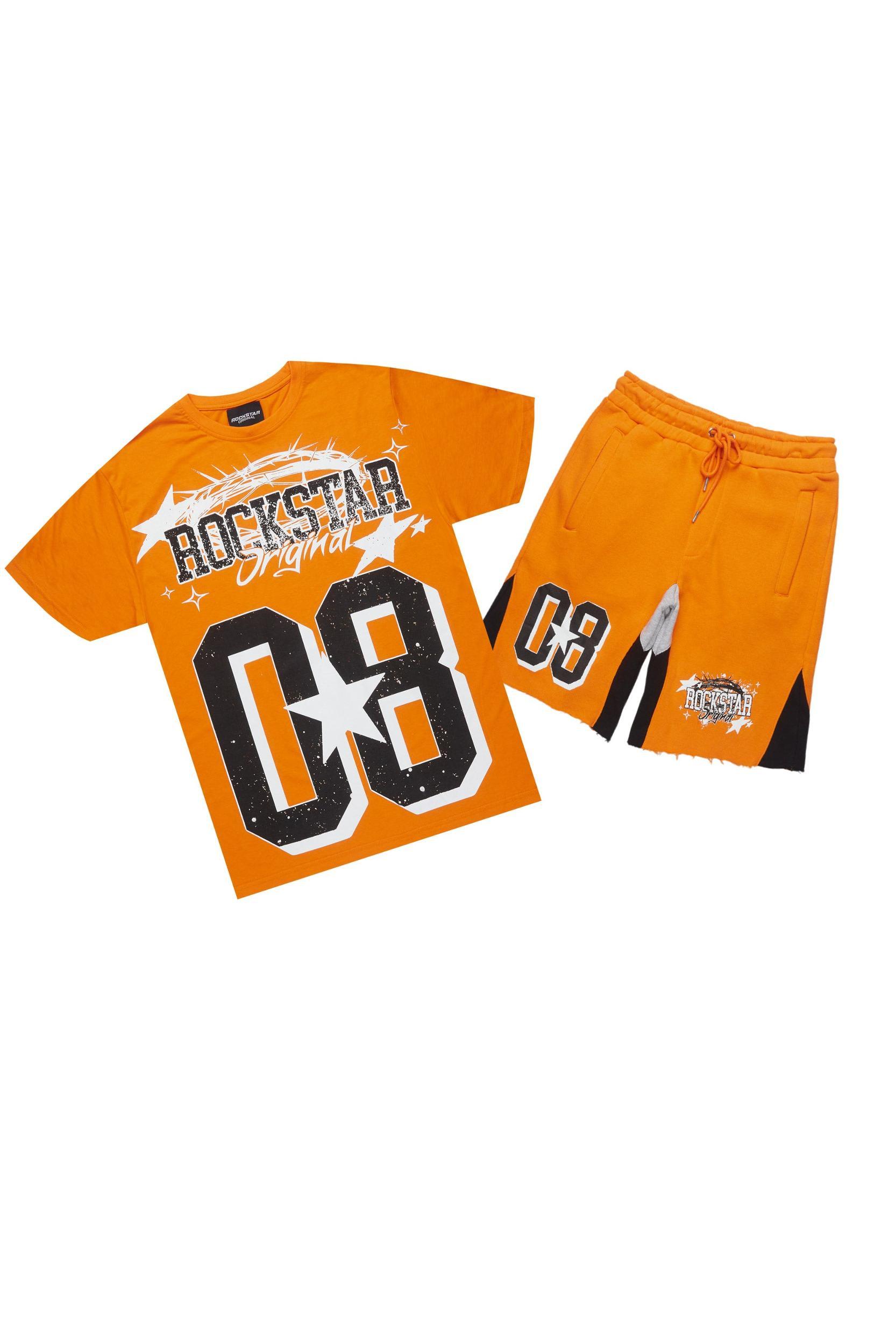 Allstar Orange/Black T-Shirt Short Set Male Product Image