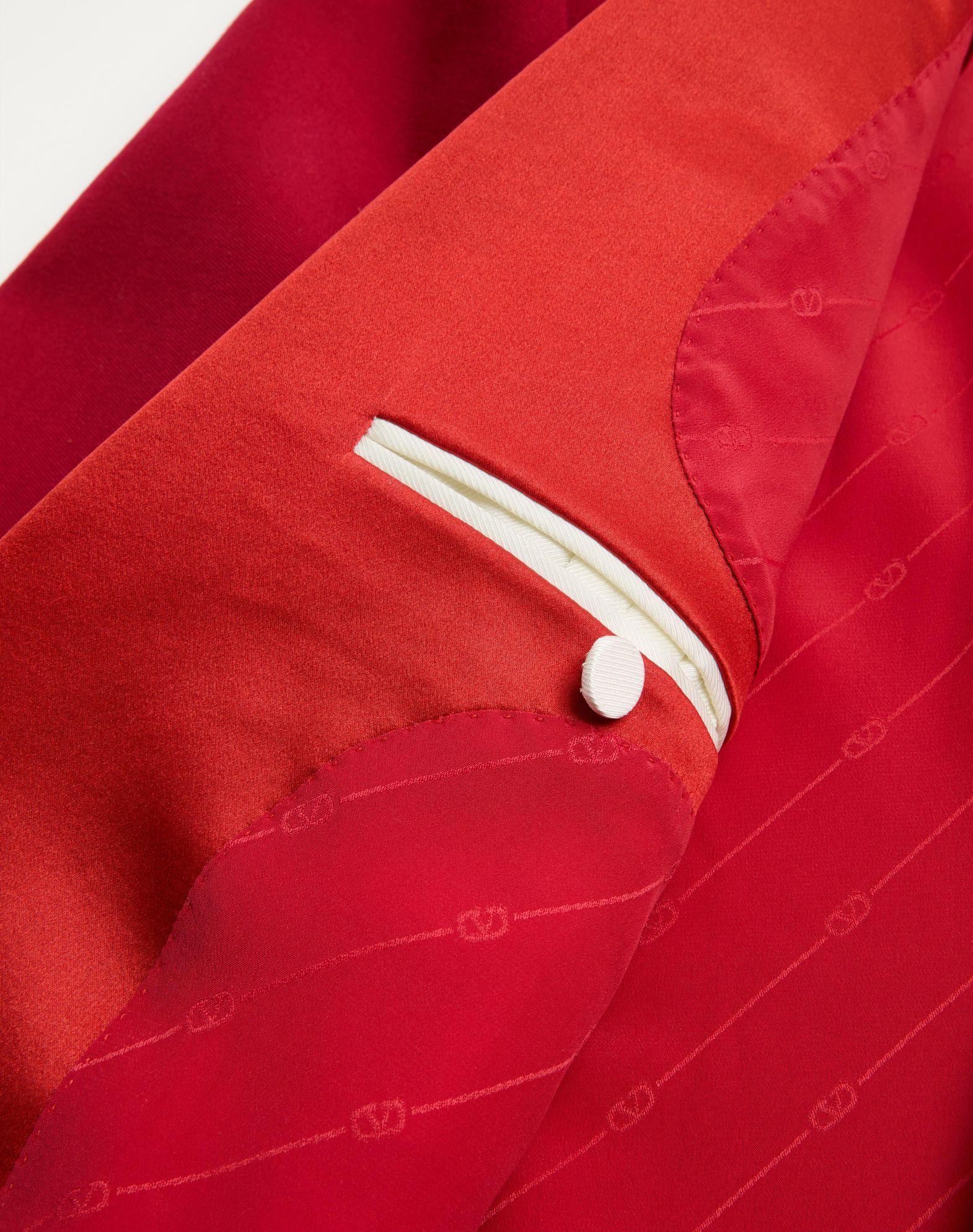 Double-Breasted Grain De Poudre Wool Jacket Product Image