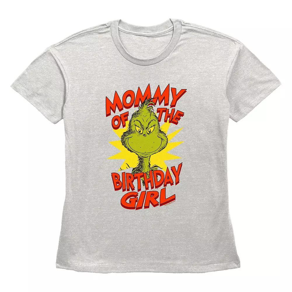 Women's Dr. Seuss Grinch Mommy Of The Birthday Girl Graphic Tee, Size: XL, Oatmeal Product Image