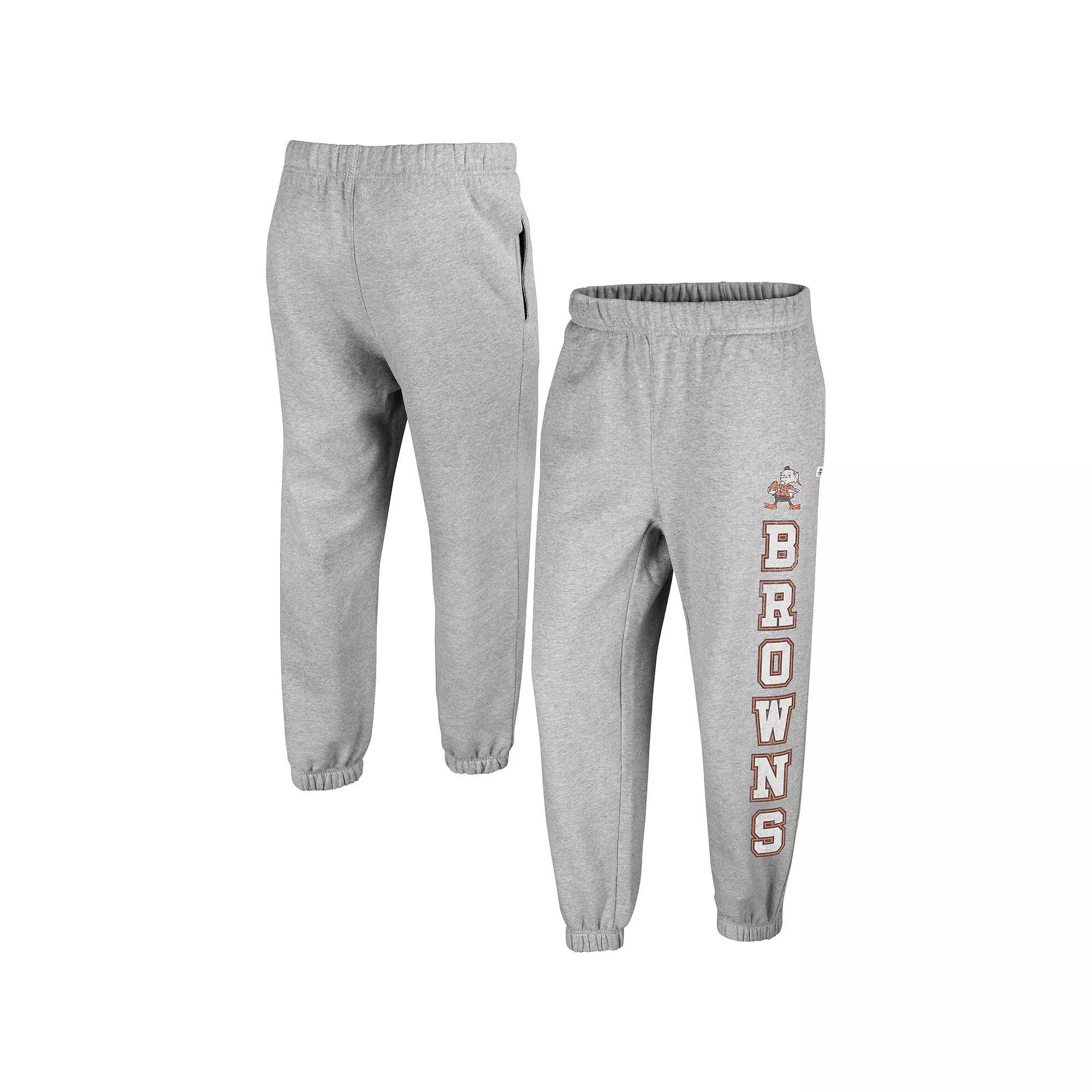 Women's '47 Gray Cleveland Browns Double Pro Harper Jogger Sweatpants, Size: Large, Grey Product Image
