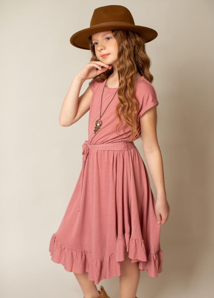Amoura Dress in Dusty Rose Girls Product Image