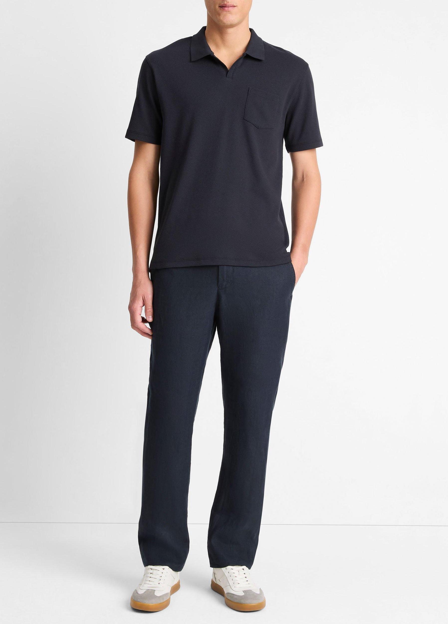 Mens Cotton-Blend Johnny-Collar Polo Shirt Vince Product Image