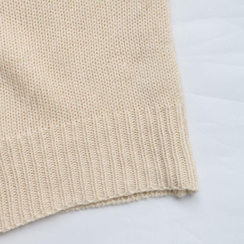 Scoop Neck Plain Bowknot Detail Cardigan Product Image