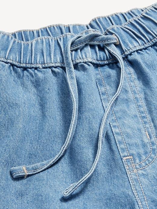 High-Waisted Baggy Jean Shorts Product Image
