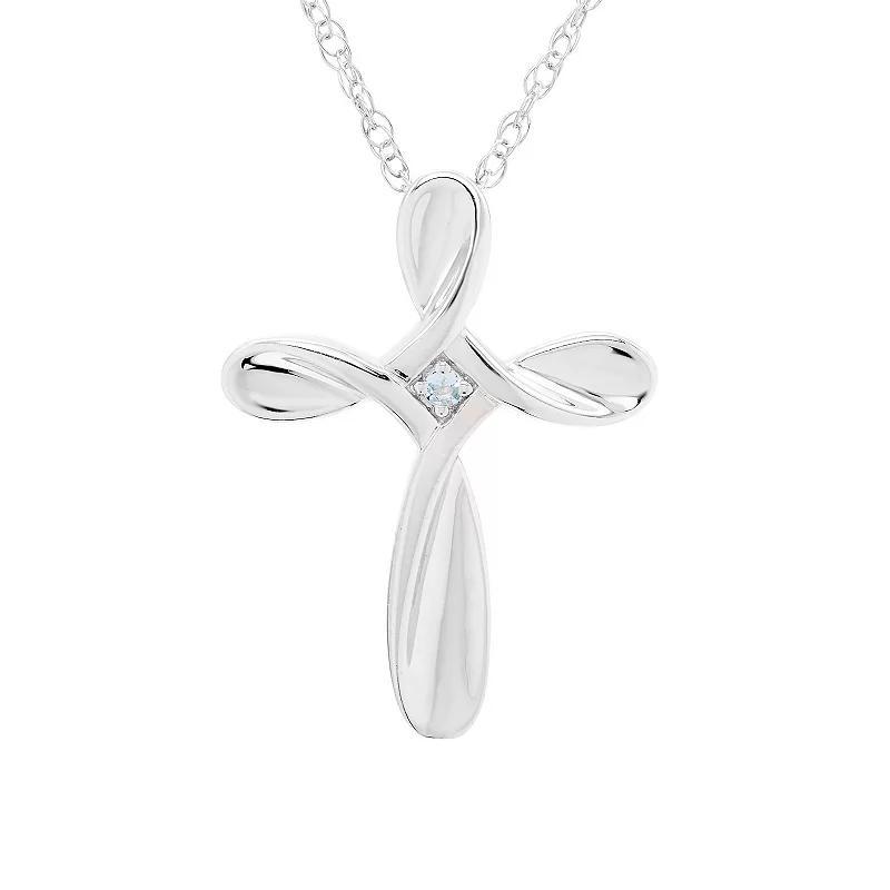 Boston Bay Diamonds Sterling Silver Gemstone Cross Pendant Necklace, Women's, Size: 18", Peridot Product Image