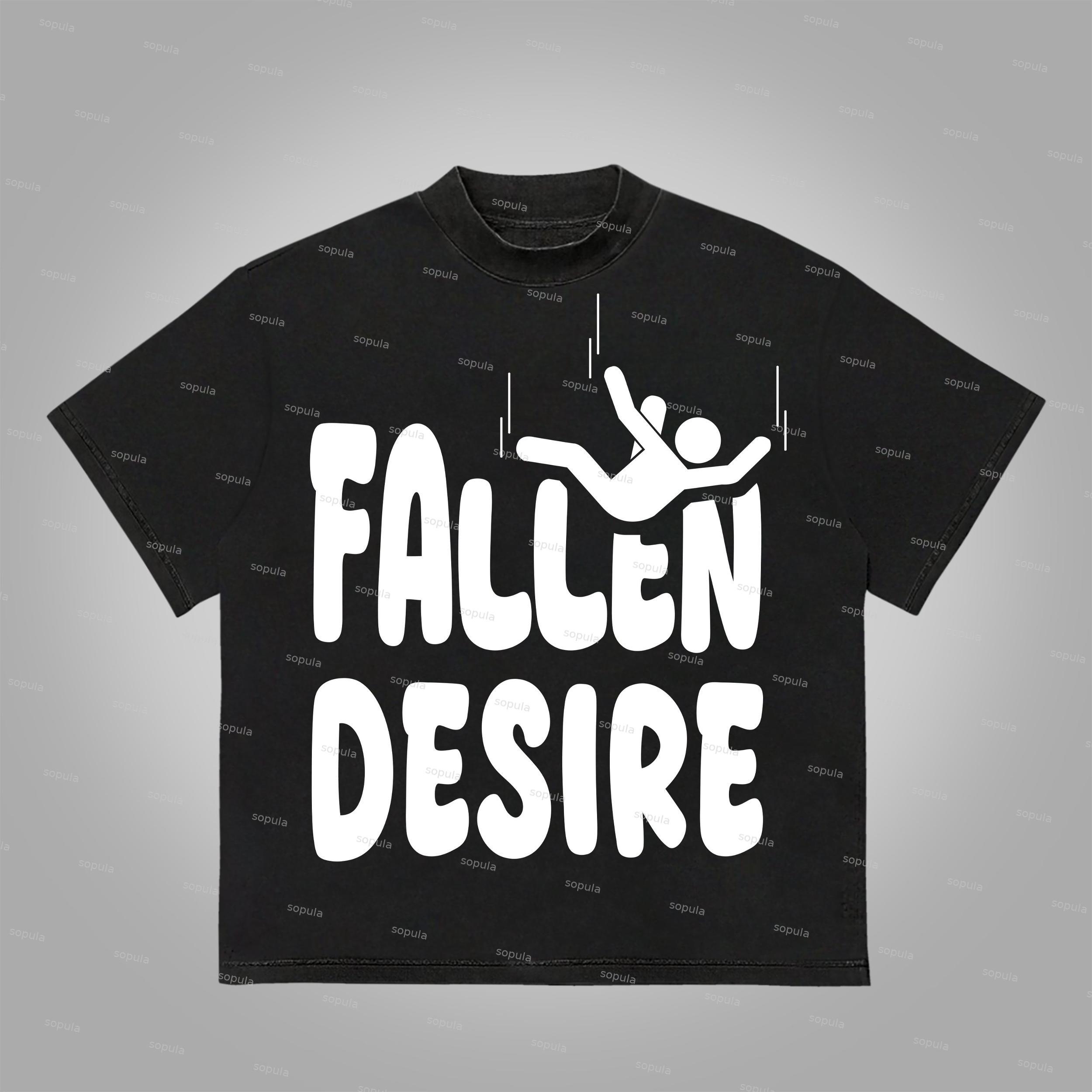 Sopula We All Fall Desire Fallen Graphics Print Cotton T-Shirt Product Image