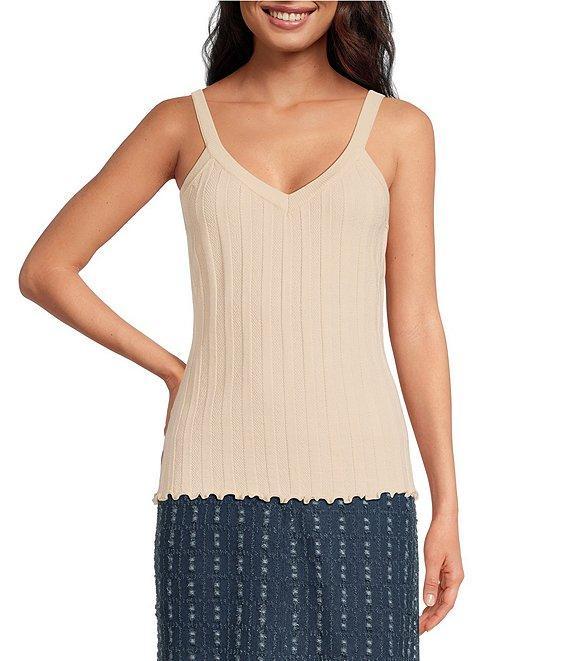 Skies Are Blue Ribbed Knit V Neck Long Sleeve Bolero Twofer Top Product Image
