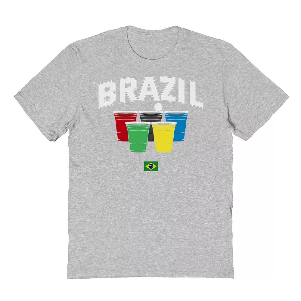 Men's Brazil Solo Cups Graphic Tee, Size: Small, Sport Gray Product Image