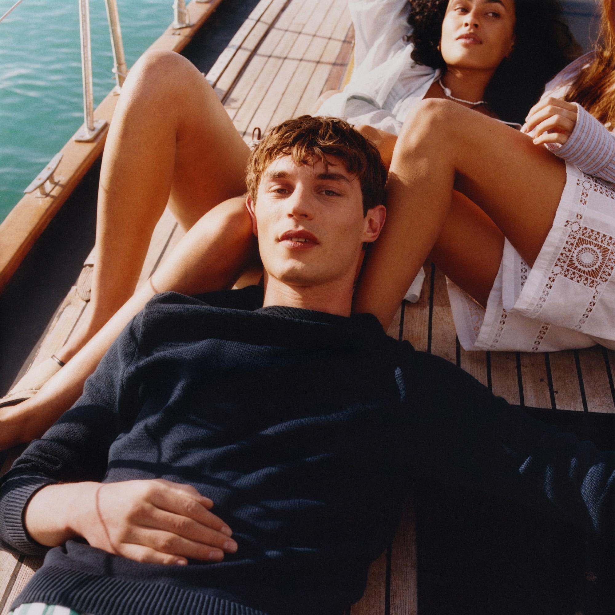 Heritage cotton boatneck sweater Product Image