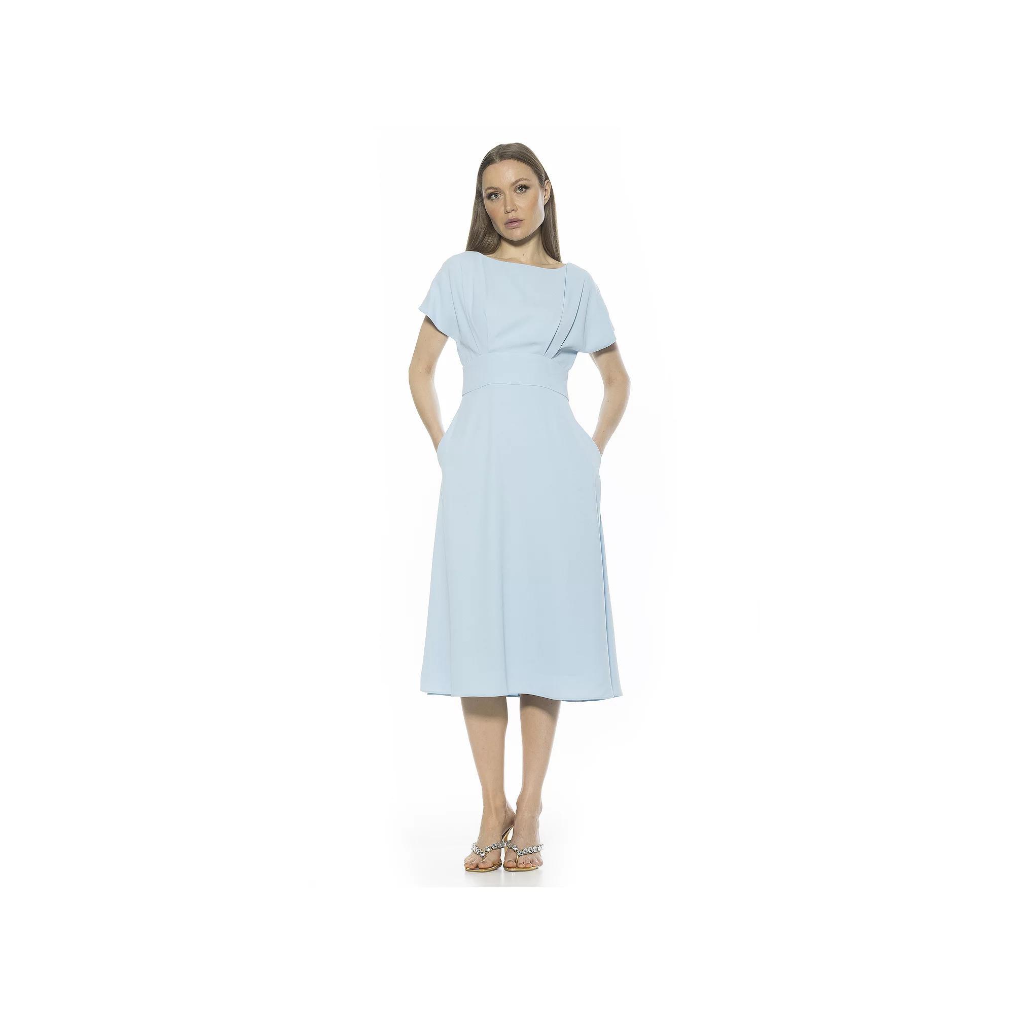Women's ALEXIA ADMOR Dolman Midi Fit & Flare Dress, Size: 6, Cerulean Floral Product Image