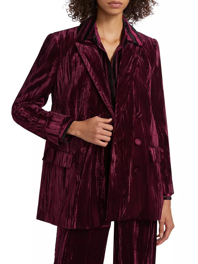 Aimee Velvet Double-Breasted Blazer Product Image