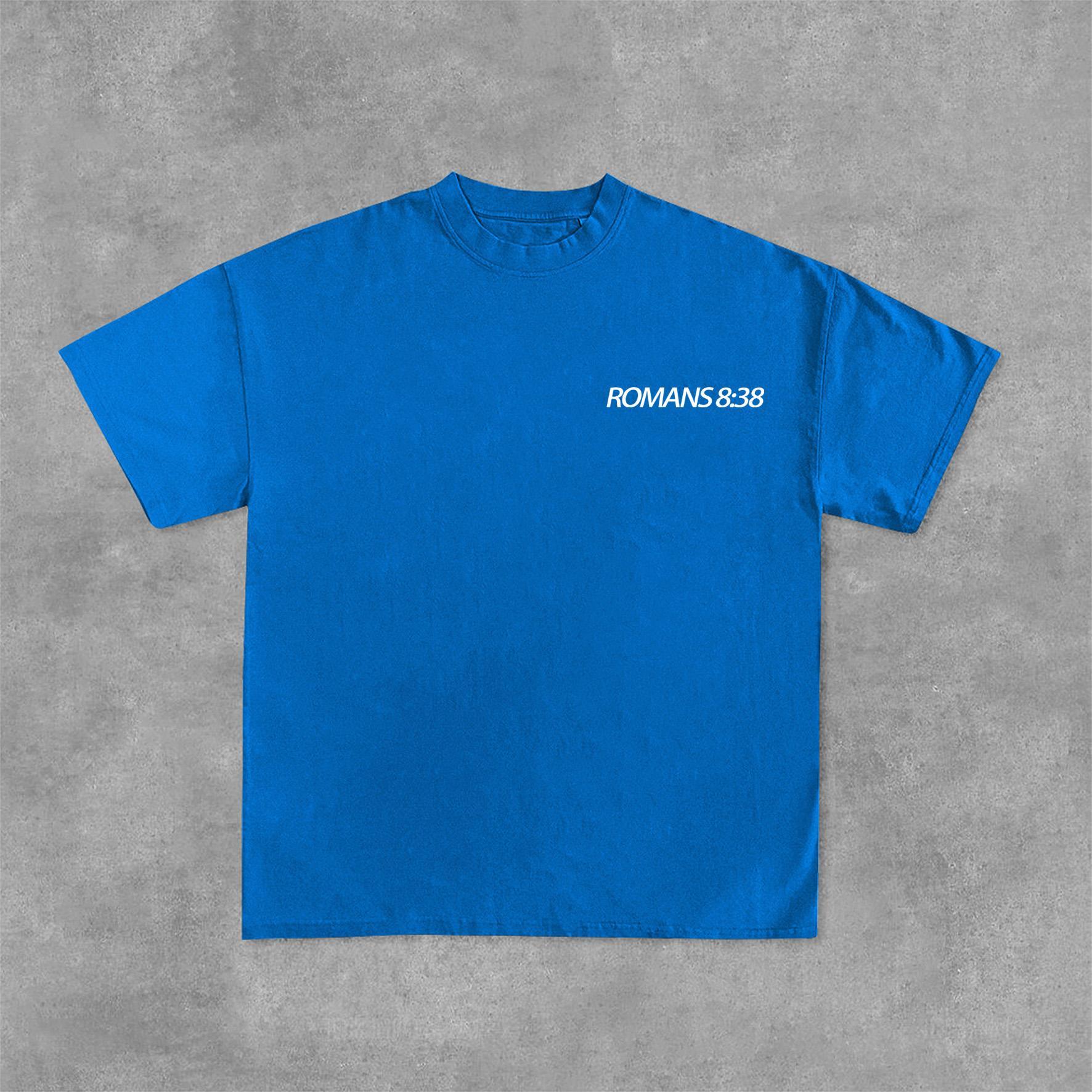 Romans 8 38 Faith Over Fear Graphic Print Cotton T-Shirt Product Image