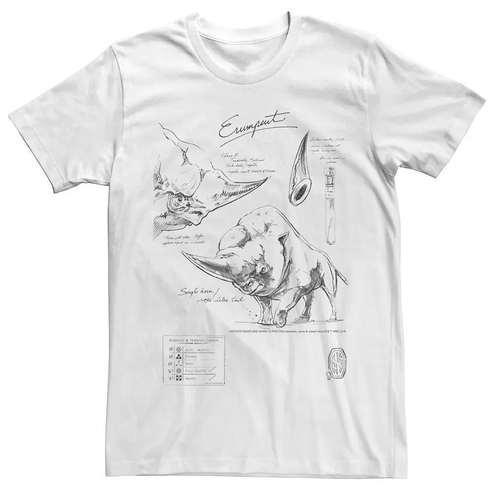 Mens Harry Potter Fantastic Beats Erumpent Sketch Collage Graphic Tee Product Image