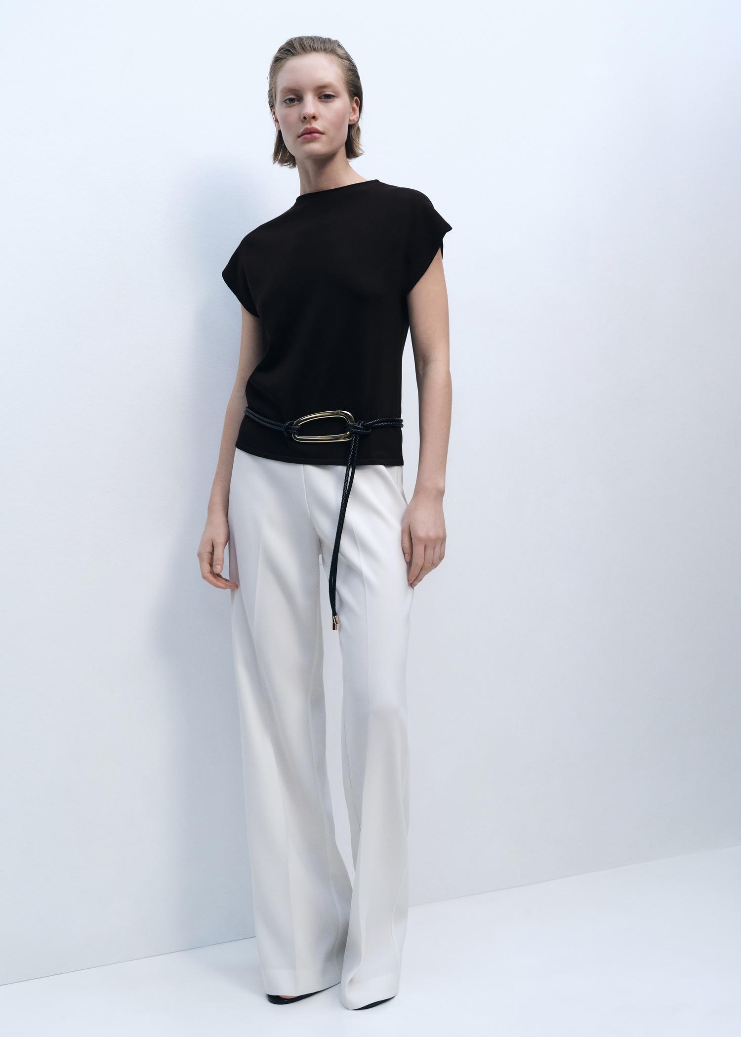 Sleeveless fine-knit sweater - Women | MANGO USA Product Image