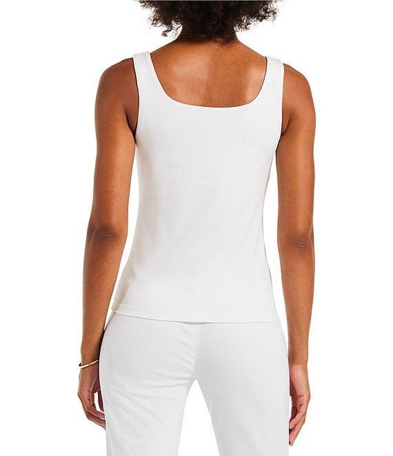 NIC  ZOE Stretch Cotton Square Neck Sleeveless Fitted Shelf Bra Tank Product Image