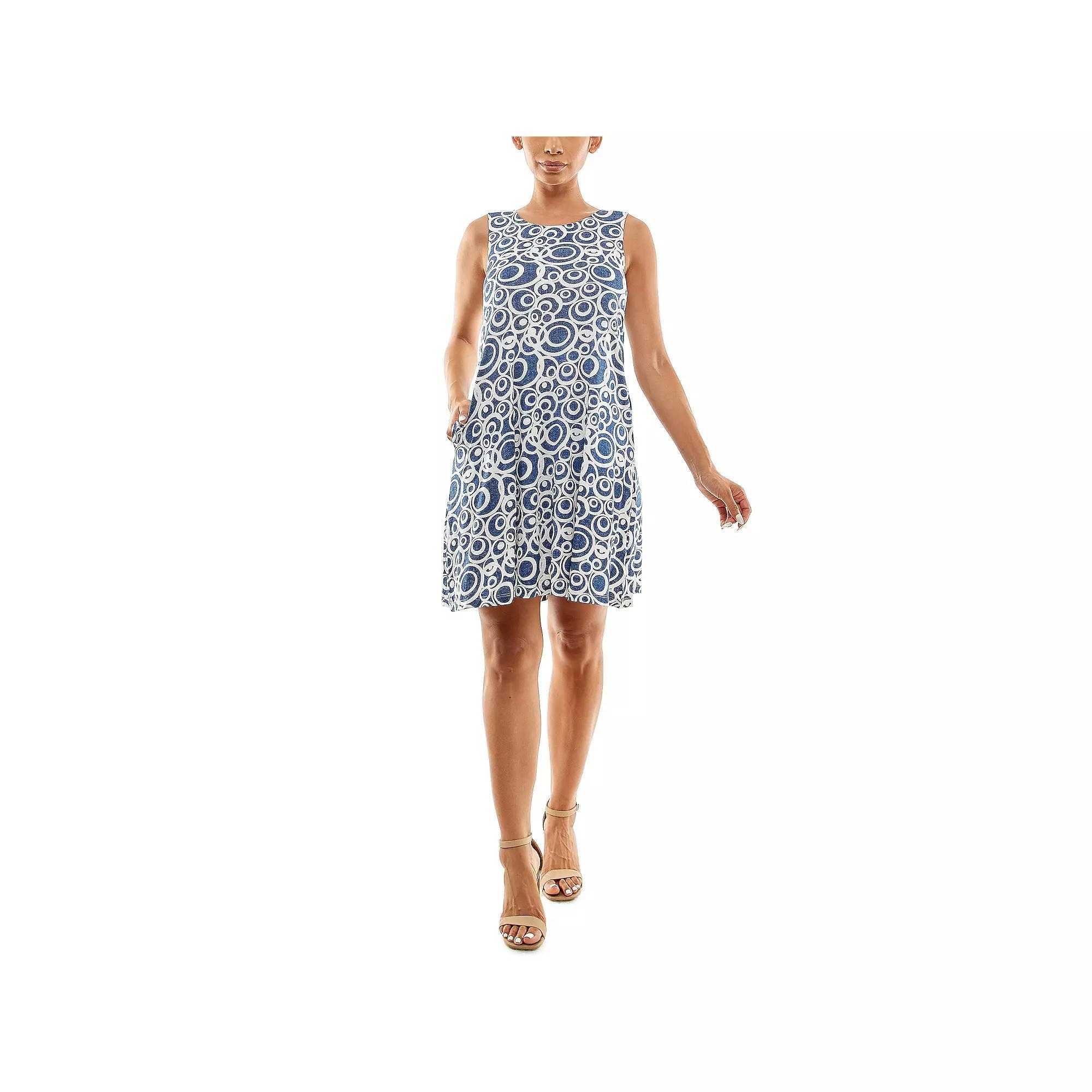 Women's Nina Leonard Sleeveless Trapeze Dress, Size: Medium, White Product Image