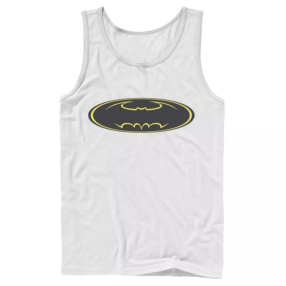 Mens DC Comics Batman Yellow Line Chest Logo Tank Top Product Image