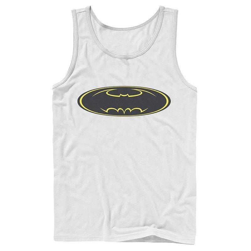 Mens DC Comics Batman Yellow Line Chest Logo Tank Top Product Image