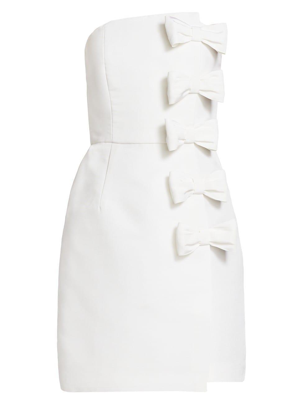 Womens Daniela Bow Silk Faille Minidress Product Image