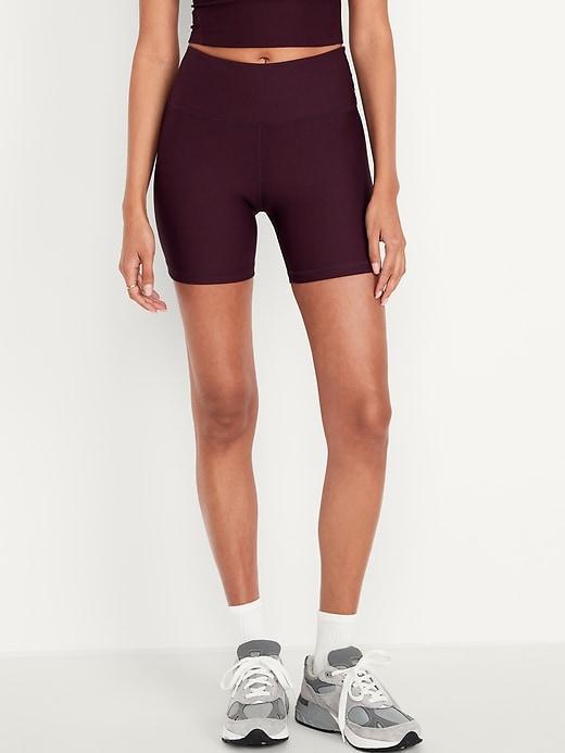 High-Waisted PowerSoft Biker Shorts -- 6-inch inseam Product Image