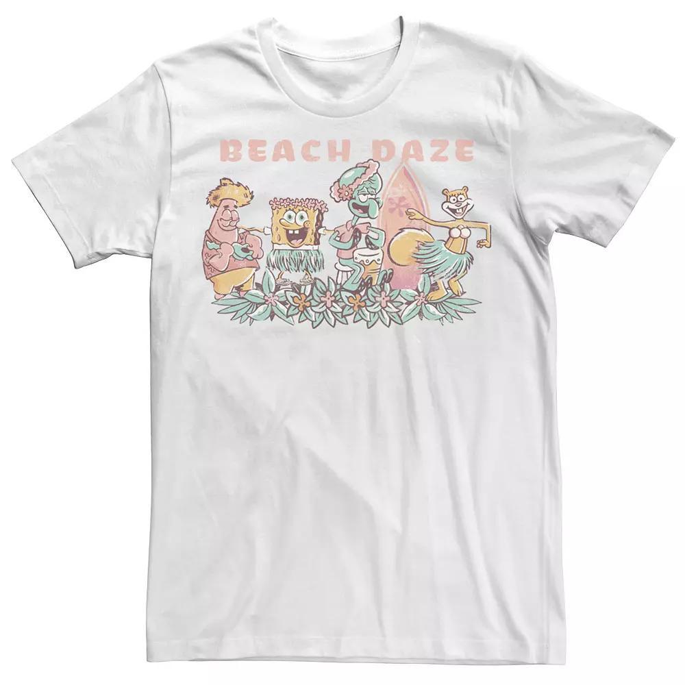 Big & Tall SpongeBob SquarePants Beach Daze Group Shot Tee, Men's, Size: 4XL, White Product Image