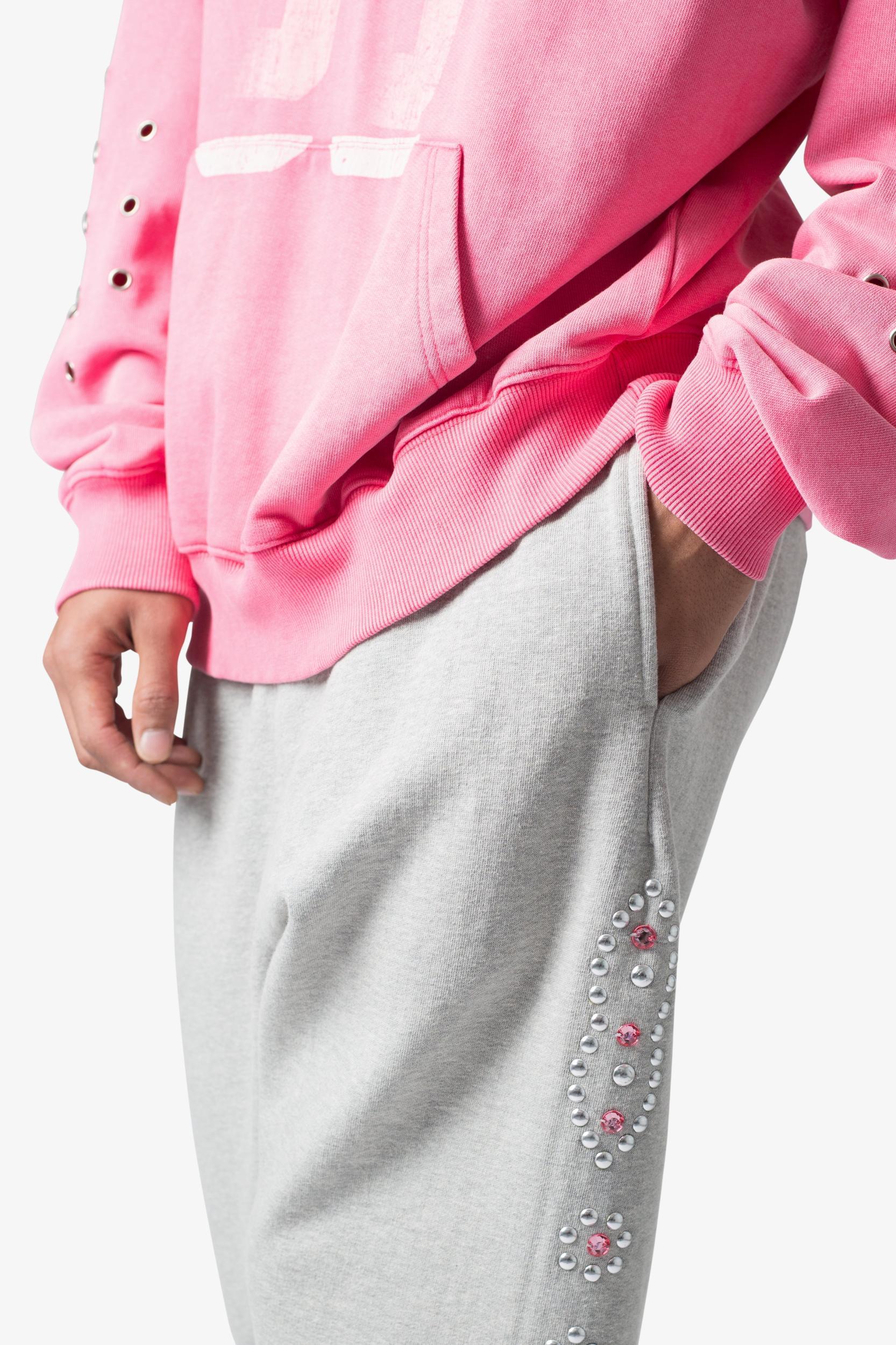 West Studded Sweatpants - Grey Product Image