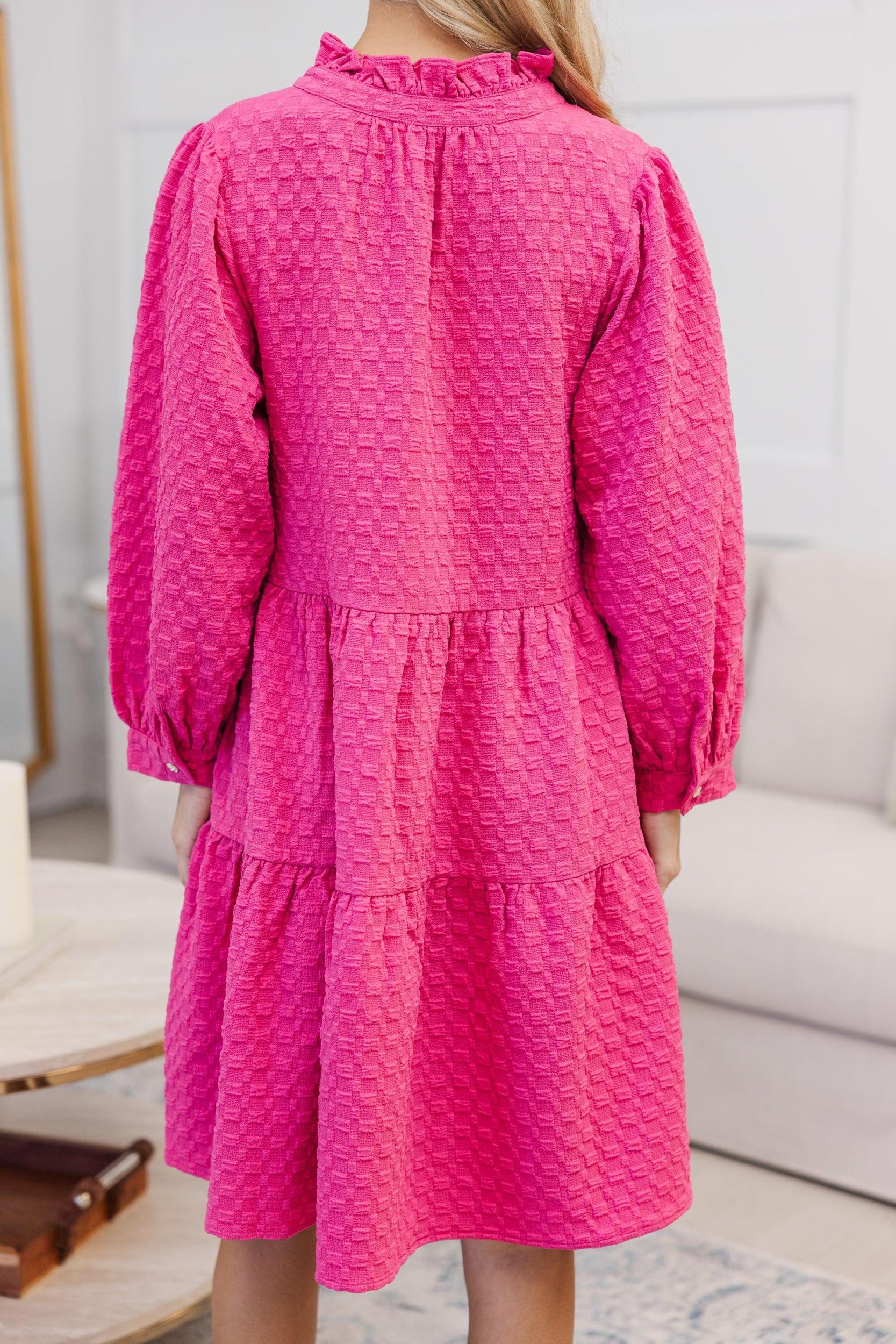 NURSING COLLECTION: All Up To You Fuchsia Pink Textured Dress Female Product Image