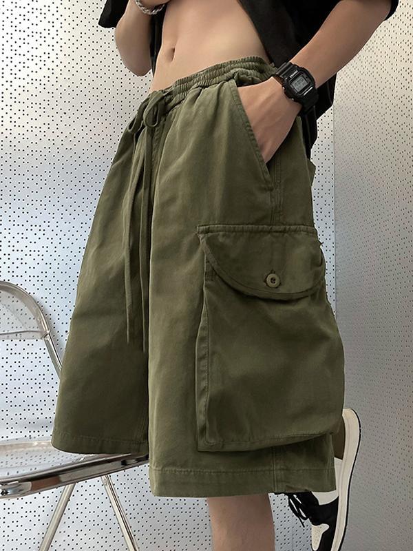 Men's Retro Big Pocket Casual Shorts Product Image