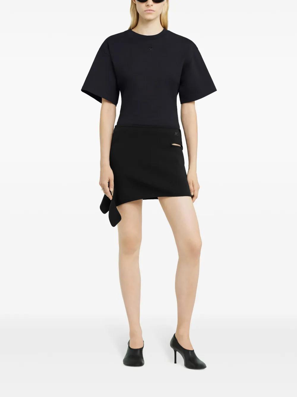 COURRÈGES Loop-knit Mini Skirt In Black Product Image