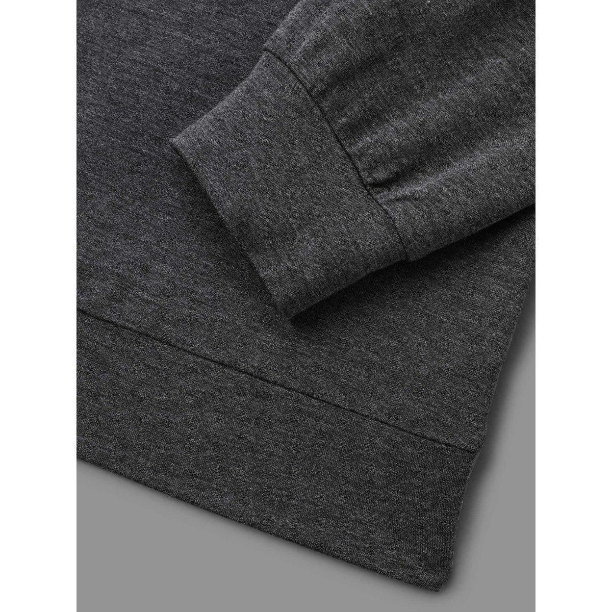 Plus Size Colorblock Contrast Round Neck Sweatshirt Women DimGray Casual Contrast Loose Round Neck Everyday Sweatshirts BloomChic 10/M Product Image