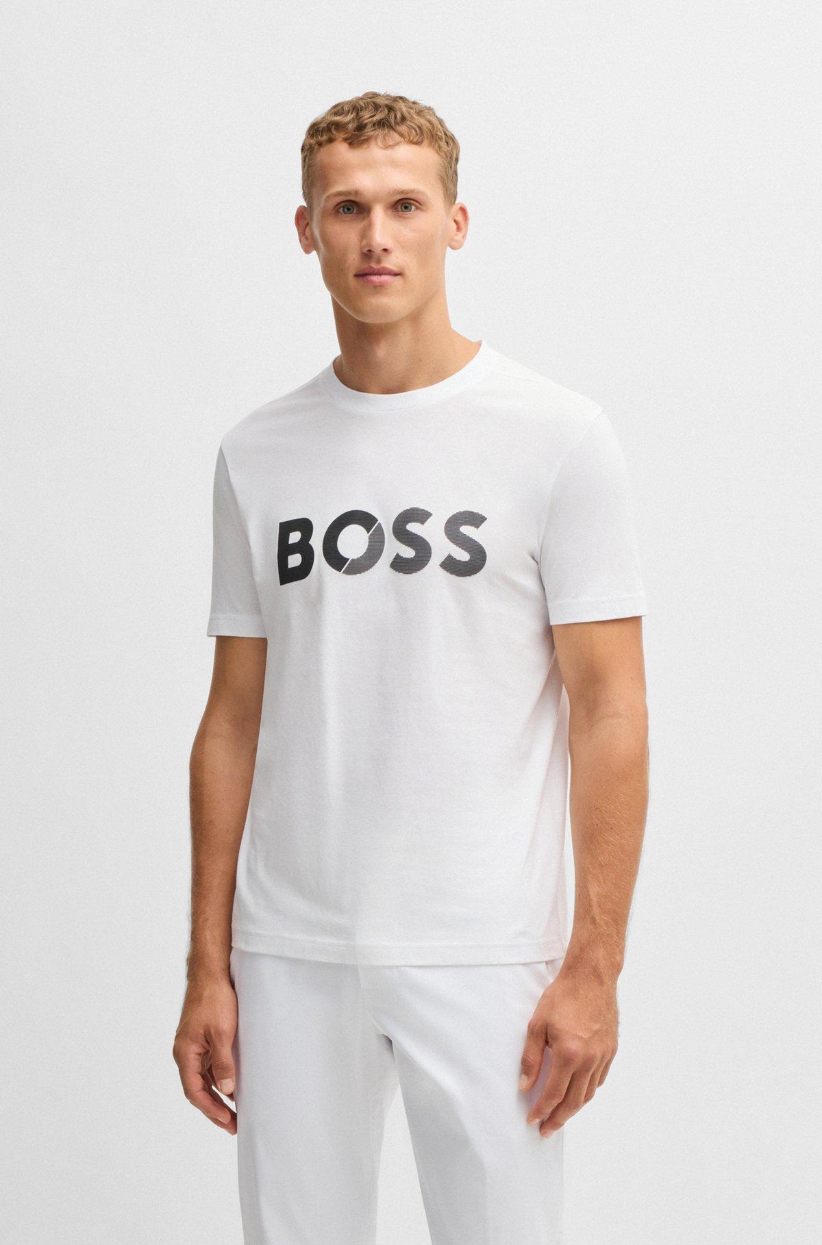 Cotton-jersey T-shirt with large logo Product Image