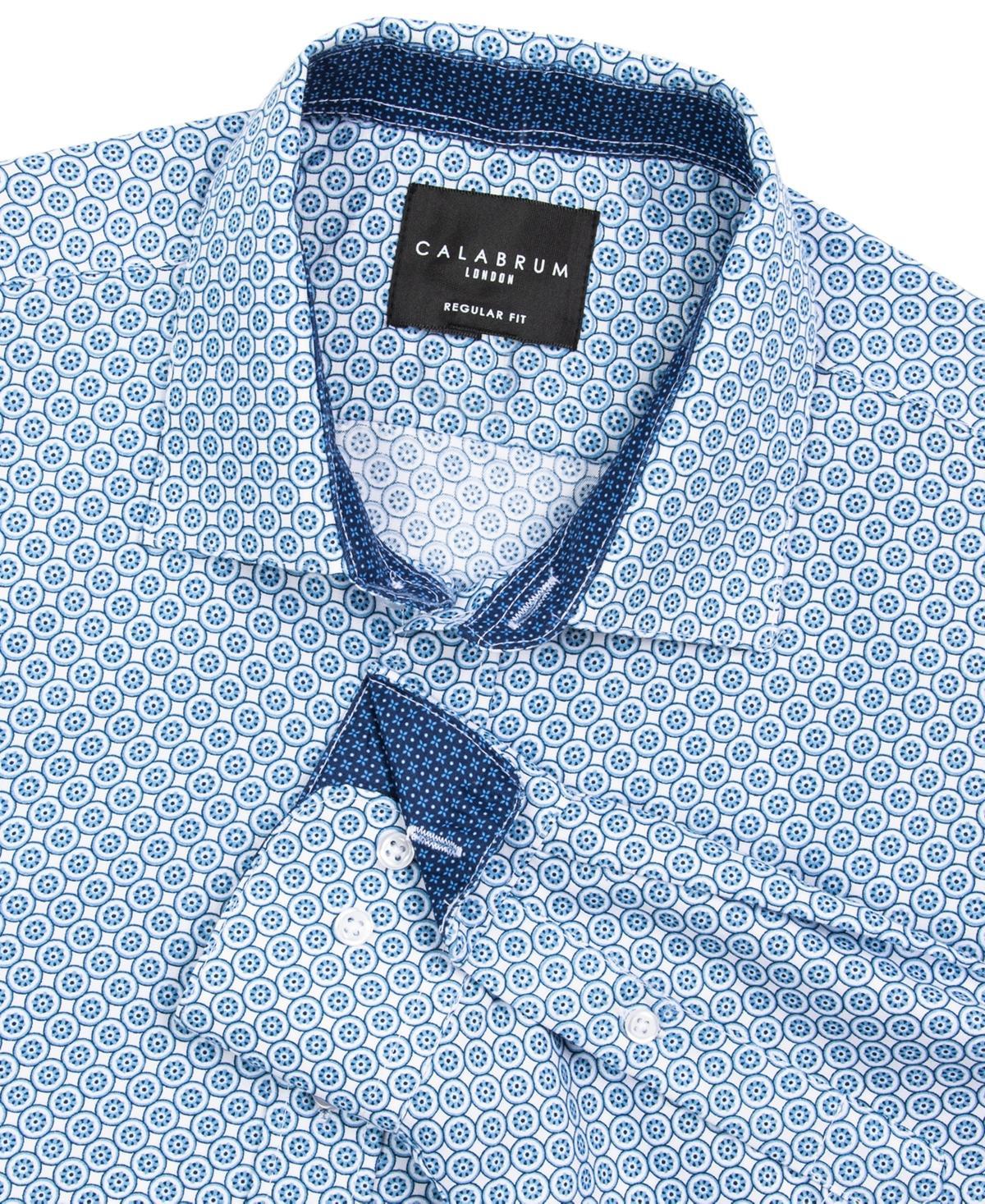 Mens Regular Fit Dot Print Wrinkle Free Performance Dress Shirt Product Image