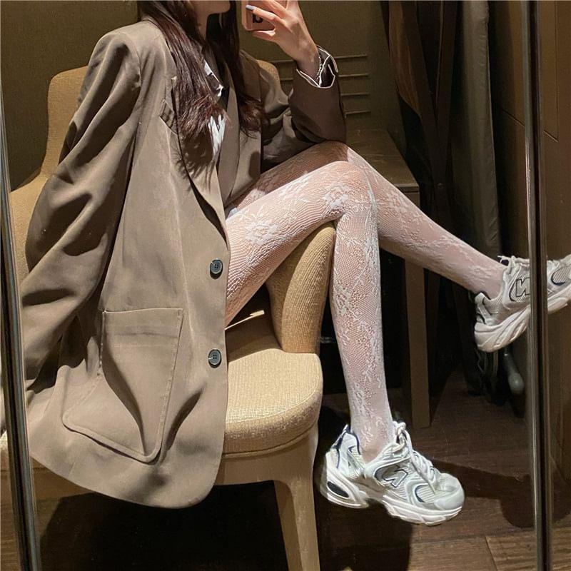 Bow Pattern Fishnet Tights Product Image