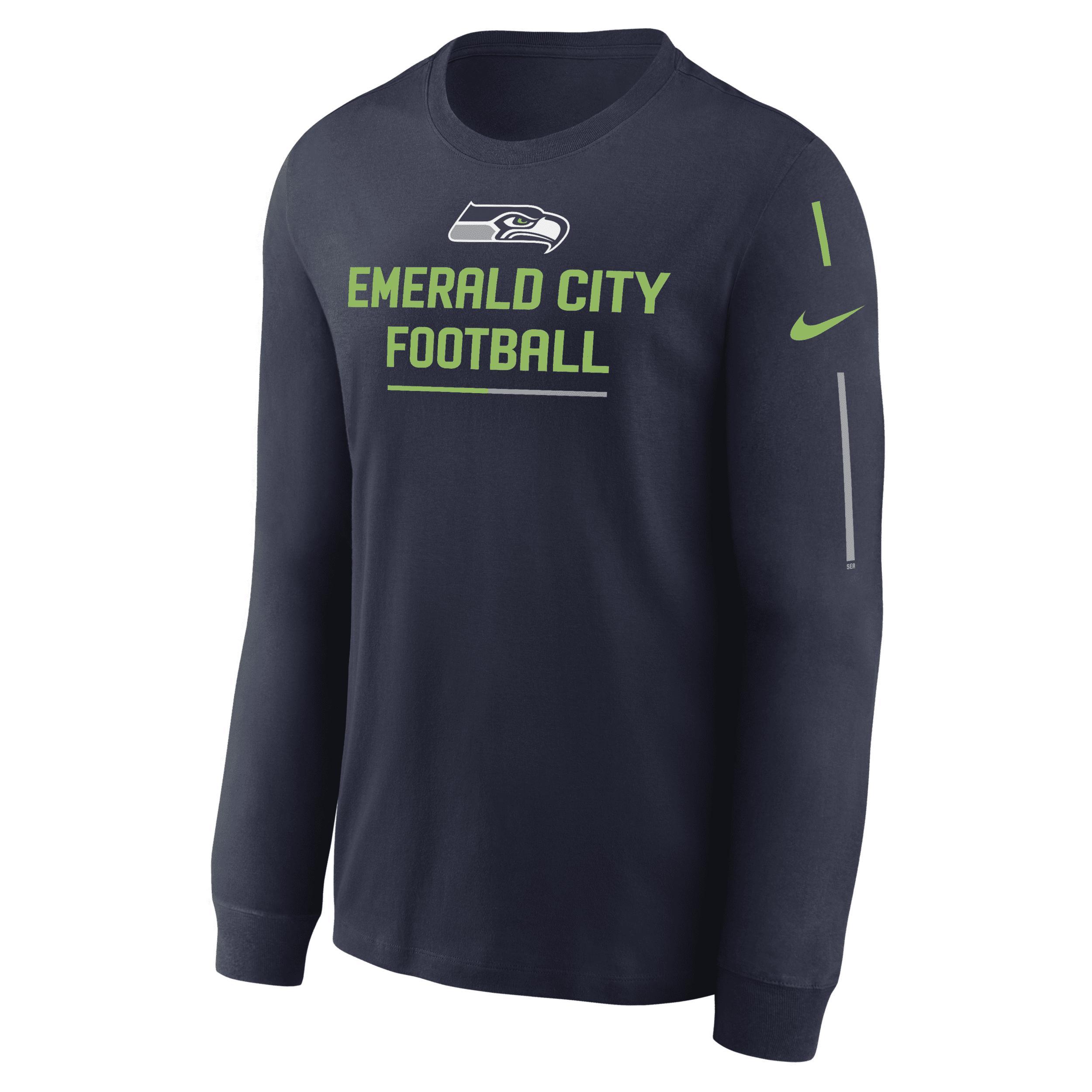 Men's Nike Anthracite Los Angeles Rams Team Slogan Long Sleeve T-Shirt, Size: 3XL, Grey Product Image