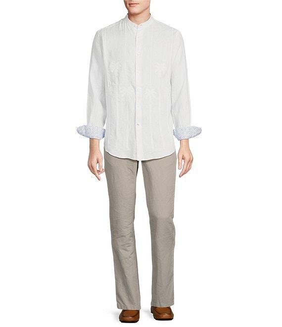 Cremieux Blue Label Key West Collection Palm Tree Print Long Sleeve Woven Linen Shirt Product Image