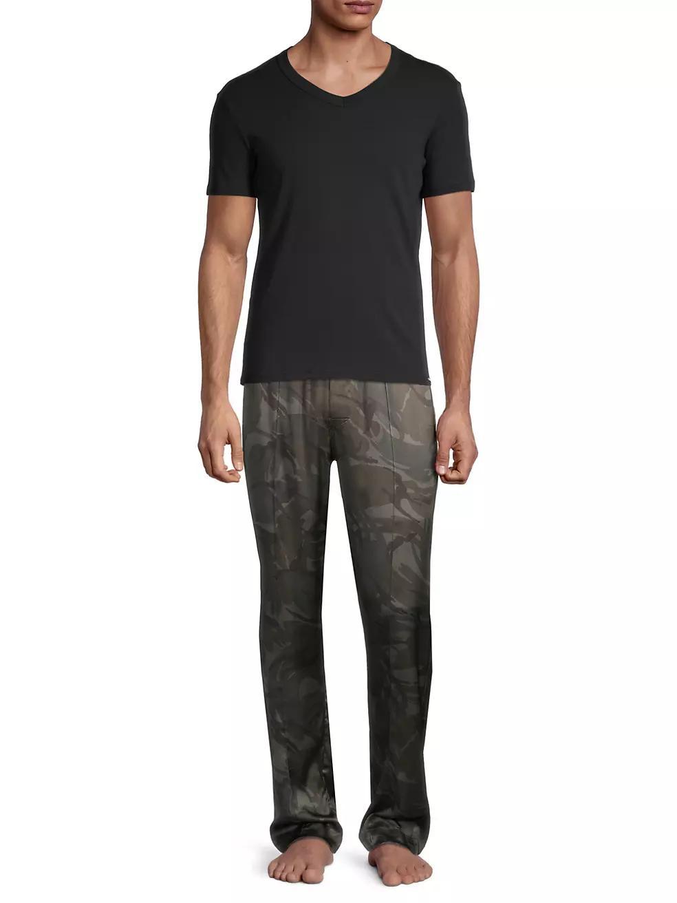 Logo Silk Pajama Pants Product Image