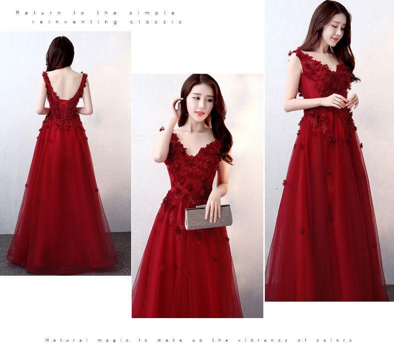 Rose Embroidered Sleeveless A-Line Evening Gown Product Image