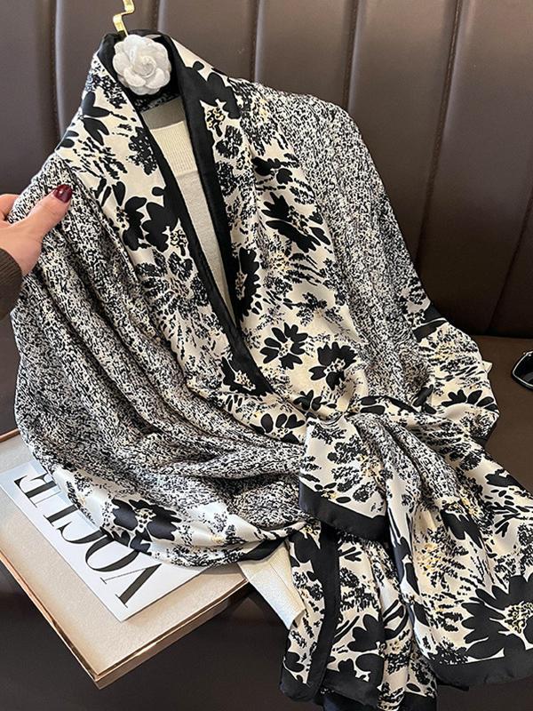 Chic Printed Silk Imitation Warm Shawl&Scarf Product Image