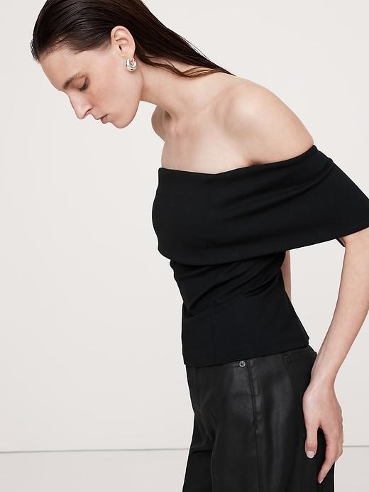 Lightweight Ponte Off-Shoulder Top Product Image