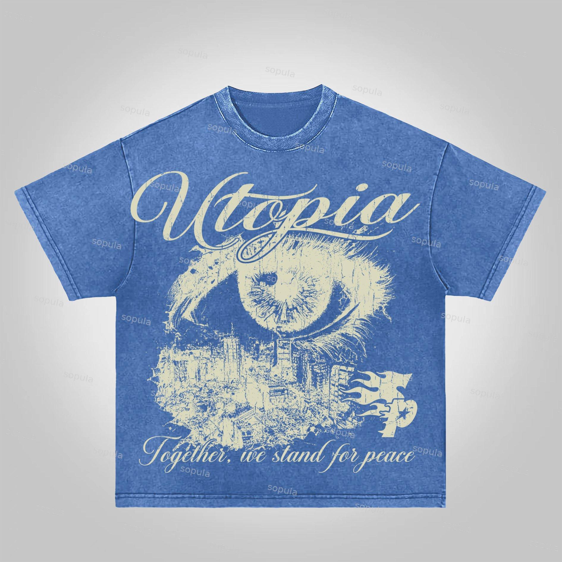Sopula Utopia Vintage Graphic Acid Wash T-shirt Product Image