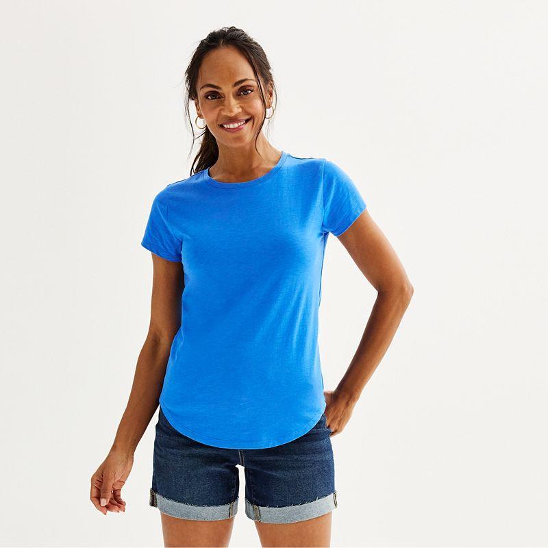 Women's Sonoma Goods For Life® Short-Sleeve Crew Tee, Size: Medium, Pitch Black Product Image
