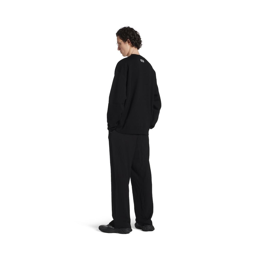 Men's Crewneck Sweater in Black/white Product Image