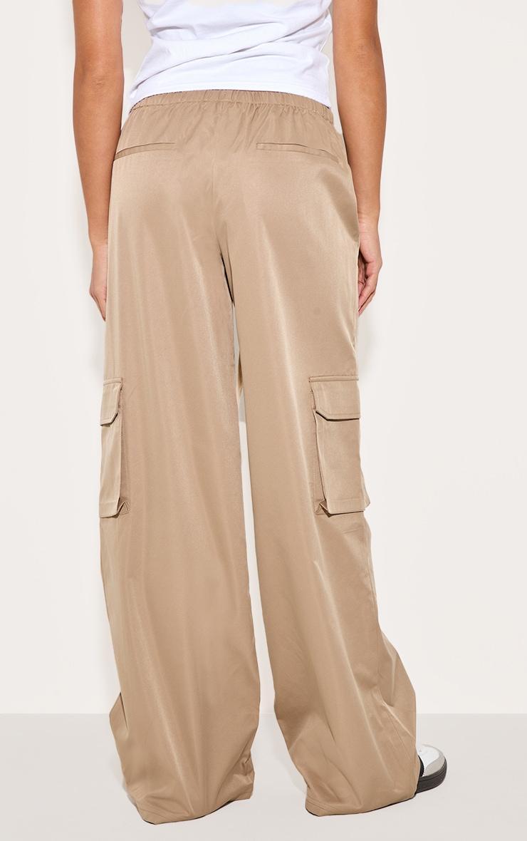  Stone Drawstring Cargo Pocket Detail Straight Leg Pants Product Image