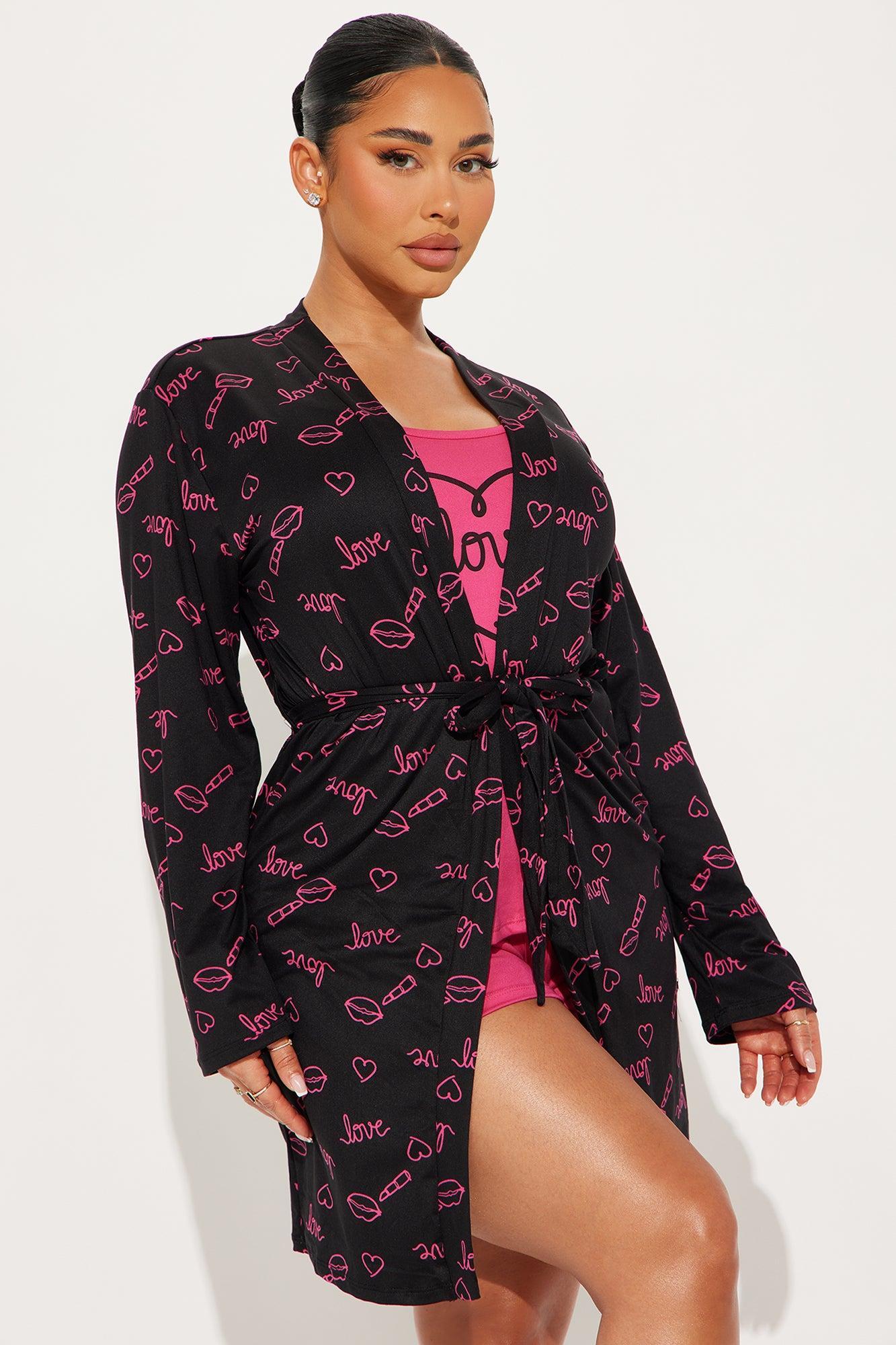 Love In My Heart PJ Robe Set - Hot Pink/combo Product Image
