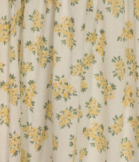 B. Darlin Floral Print Sweetheart Neck Spaghetti Strap Bustier Shirred Midi Dress Product Image